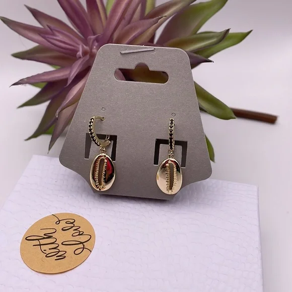 Earrings Gold Plated 18K Huggies Modern Fashion Woman’s Girl’s - Picture 2 of 12